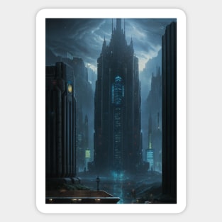 A city full of futuristic tech Sticker